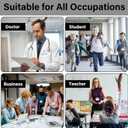 2 x Happy Trees Badge Holder Horizontal ID Card Protector, Name Tag Badge Holders with Resealable Zip, Clear PVC Plastic Sleeves, Pass Case Credential Pouch for Office, School (50 Pack)