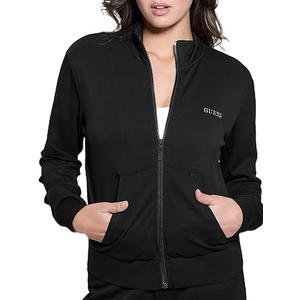 GUESS Women's Eco Gelsey Full Zip Sweatshirt, Jet Black , Size L