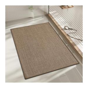 chakme Bathroom Rugs Mat 24x17, Ultra Thin Non Slip Bath Mat Small Quick Dry Absorbent Bath Mat for Bathroom Floor, (Dark Beige, 24"x17")