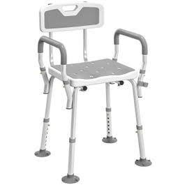 HOMCOM EVA Padded Bath Chair with Arms and Back, Shower Seat with Adjustable Height 713-116V00GY