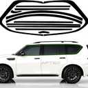 Side Window Trim Chrome Delete Vinyl Wrap Overlay fit for Infiniti QX80 2018 2019 2020 2021 2022 2023 2024 Accessories with Blackout Film Gloss Black Kit