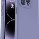 Vooii Compatible with iPhone 14 Pro Case, Liquid Silicone Upgrade [Camera Protection] [Soft Anti-Scratch Microfiber Lining] Shockproof Phone Case for iPhone 14 Pro 6.1 inch - Lavender Grey