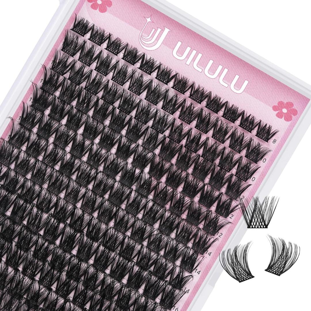 Lash Clusters D Curl Individual Lashes 0.07D 8-18 MIX 168 Eyelashes Clusters Lashes DIY Lash Extensions at Home False Lashes Wide Band Wispy Eye Lash Clusters