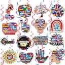 30pcs Hispanic Heritage Month Hanging Swirls,Latino Mexican Spanish Flag Decor for Celebrate Spanish Speaking Countries Party Classroom Home Office decorations