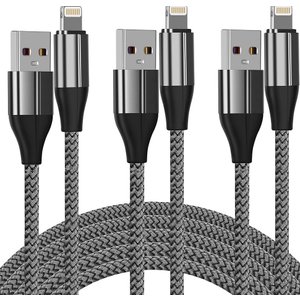 10 Ft Braided Charge For Apple Lightning, Silver