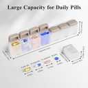 KOVIUU Weekly Pill Organizer Magnetic for Fridge, Removable Pill Box 7 Day 1 Time a Day, Large Pill Case Travel, Week Once Daily Dispenser, Medicine Container Holder for Supplement Vitamin, Brown