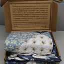 Exclusivo Mezcla Reversible Boho Quilts Twin Size, Blue Bedspreads Lightweight Coverlet All Season Patchwork Quilt Bedding Set with Printed Floral Pattern (1 Quilt, 1 Pillow Sham) (Twin (68"x88"))