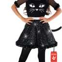 Morph Black Cat Costume For Girls, Kids Cat Costumes For Girls, Black Cats Dress Girl, Halloween Costumes For Kids (7-9 Years) M