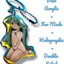 Anime Saya Inspired Fan-Made Artwork Acrylic Keychain Blue Chain & Ring