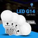 4 Pack BlueX G14 LED Bulb 4 Pack E17 Intermediate Base, 6W (60W Equivalent), 600 Lumens, Non-Dimmable 120V Small Globe LED Bulb for Kitchen, Pendant Fixtures, Dinning Room (5000K - Daylight)