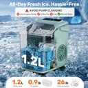Sweetcrispy Countertop Ice Maker with Scoop, Basket and Handle, Portable Ice Machine 9 Cubes Ready in 6 Mins, 26.5lbs in 24Hrs, 2 Sizes for Home Kitchen Office Bar Party