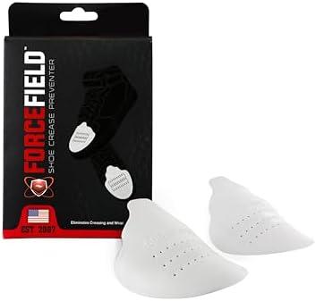 FORCEFIELD Shoe Crease Preventer - Foam Crease Protector for Shoes & Boots - Fits Inside Toe Box, Prevents Creasing - Adhesive Strips for Secure Fit - Fits Kids Size 4-7, Women’s 5-12, Men’s 8+, M