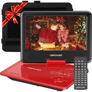 DBPOWER 11.5 Inch Portable DVD Player, 5-Hour Built-in Rechargeable Battery, 9 Inch Swivel Screen, Support CD/DVD/SD/USB Card, Remote Control, Charger