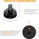 Atgestore WB03X24759 Stove Knobs Replacement for GE Stove Parts KIP 5G92 222D5793 Cooktop Knobs GE Range Oven Parts Black Plastic Surface Burner Control Knob Range Burner Knobs 5 Pcs