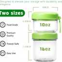 LKTKJDS On the Go Yogurt Parfait Snack Cup 26 oz with Spoon & Lid, 100% Leak Proof Granola Holder for To Go Breakfast Cereal Fruit Overnight Oats Container Reusable, Travel Hiking Camping 2 Pack (White and green Oatmeal Cup)