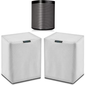 Pair (2) White Heavy Duty Outdoor Sonos Speaker Covers - Dust, Water & UV Protection for Sonos Speakers - Fits Wall Mounted