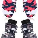 SATINIOR 2 Pairs Winter Snow Mittens Kids Toddlers Waterproof Warm Ski Gloves for Boys Girls Children Toddlers Baby (2 Pair, 1-3 Years, Rose Red, Gray)