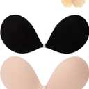 Awant Strapless Sticky Bra (US, Cup Band, B, Beige+Black)