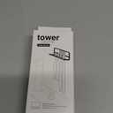 Yamazaki Home Tower Self Adhesive Toothbrush Holder Caddy, Wall Or Sink Mounted Electric Toothbrush Organizer - Steel (One Size, White)