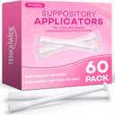 60 Pack Disposable Vaginal Suppository Applicator for Women, Vaginal Applicator fits Size 0/00 Cap-Sules and Most Pills, Tablet Suppositories, Individually Wrapped