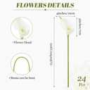 24 Pcs White Artificial Flowers Fake White Calla Lily Silk Flower Real Touch for Wedding Office Home Kitchen Decor