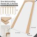Wall Molding Panels Kit, Pre Cut Arch Wainscoting Panels Set of 6 Pcs Wall Molding Kit, Paintable Ready to Assemble Wall Panels for Interior Wall Decor Living Room Bedroom Accent 