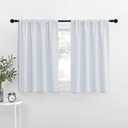 NICETOWN Greyish White Window Curtain Panels - Thermal Insulated Rod Pocket Room Darkening Curtain Sets for Bedroom (Platinum - Greyish White, 2 Panels, 29 by 30)