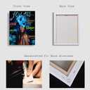 Inspirational Christian Canvas Wall Art, Blue Floral Scripture Quotes Canvas Print, Religious Home Decor, Christian Wall Art Home Decor for Living & Prayer Room 12x16 inch Framed