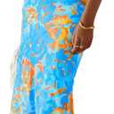 PRETTYGARDEN Women's Floral Bodycon Maxi Dress Summer Beach Sundress Sleeveless Spaghetti Strap Wedding Guest Dress (Blue, M)