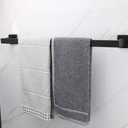 TocTen Bath Towel Rack - Square Base Thicken SUS304 Stainless Steel Towel Bar for Bathroom, Bathroom Accessories Towel Rod Heavy Duty Wall Mounted Towel Holder. (Black, 24)