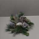 18" Christmas Wreath for Table Centerpieces Advent Wreath with Flameless Candles Table Wreath with Detachable Glass Holder Rusitc Christmas Candle Centerpieces Artificial Wreaths for Front Door Window
