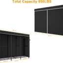 ULIFHOME E14C Pro Heavy Duty Closet Organizer SystemFreestanding Clothing Racks for Hanging ClothesAdjustable Garment Rack 70.1"W 16.6"D 76.4"H Hold 960 lbsBlack Rack with Black Dustproof Cover