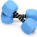 Water Dumbbells, 2Pack Aquatic Exercise Dumbbells, EVA Foam Barbells for Men Women Water Workouts (Blue)