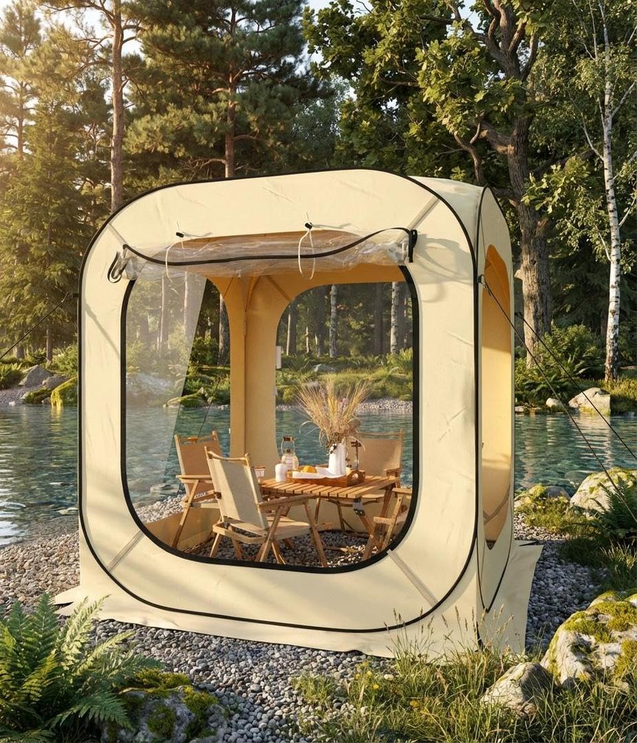 6X6 ft Outdoor Pop Up Bubble Tent, Garden Dome Igloo Tent 4-6 Person All-Weather Shelter Pod for Camping, Backyard Events, Beach