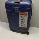 Wrangler Smart Spinner Hardside Luggage, 22-Inch Carry-On, Navy Blue, Carry-On Only