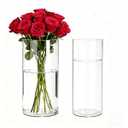 Guluto 2 Pack Acrylic Cylinder Vases, Non-breakable Vase for Centerpieces, 12 inch Tall Clear Flower Vase Bulk Floating Candle Holder for Wedding Table Home Decor and Party