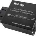 Mini Gigabit Fiber Media Converter RJ45,10/100/1000Base-Tx to 100/1000Base-Fx Dual SC Fiber Single-Mode, Built-in Fiber Module Up to 20km