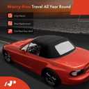 A-Premium Black Convertible Soft Top with Clear Plastic Window Compatible with Isuzu Amigo 1998-2000, Rodeo 2000-2002, Sport Utility