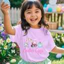 Girls Easter Shirts Kids Cotton Graphic Tees Casual T-Shirts 3-7 Years