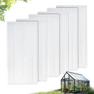 12 Pcs Polycarbonate Greenhouse Panels, 4' x 2' x 0.16'' Twin-Wall Panels, Waterproof UV Protected Roof Panels Polycarbonate Sheet Replacement Panels for All Weather Outdoor Garden Greenhouse Covering (Transparent)