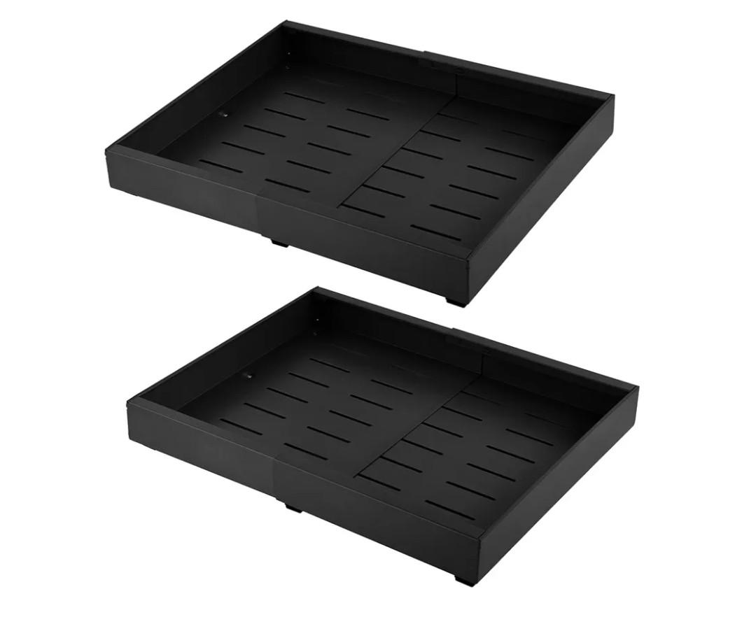 Adjustable Pull out Cabinet Shelves - Heavy Duty Adhesive Drawers - Adjustable Cabinet Storage Tray Organizer for Restaurant Kitchen Cookware