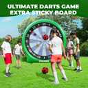 Giant Inflatable Dartboard, Kick Darts Outdoor Indoor Soccer Dartboard Game Golf Dart Throw Darts with Pump, Giant Dart Board Target Yard Games for Kids & Adults 20+Games, 43 inches by 72"