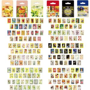270PCS Vintage Postage Stamp Stickers 6 Styles Hot Stamping Stickers Garden Butterfly Plants DIY Handbook Stickers for DIY Crafts Journal Album Scrapbook