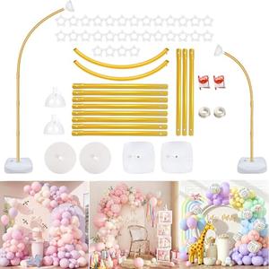Balloon Arch Kit Balloon Arch Stand With Base, 9Ft & 6Ft High Free Bending Half Arch Balloon Stand For Wedding Birthday Party Baby Shower Yard Lawn Graduation Decorations