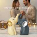 Cute Elephant Couple Sculpture Statue - 6.3" Resin Figurines Decor for Home Office Shelf - Anniversary Birthday Gift for Women Mom Wife Girlfriend - Lucky Good Luck Charm Ornament