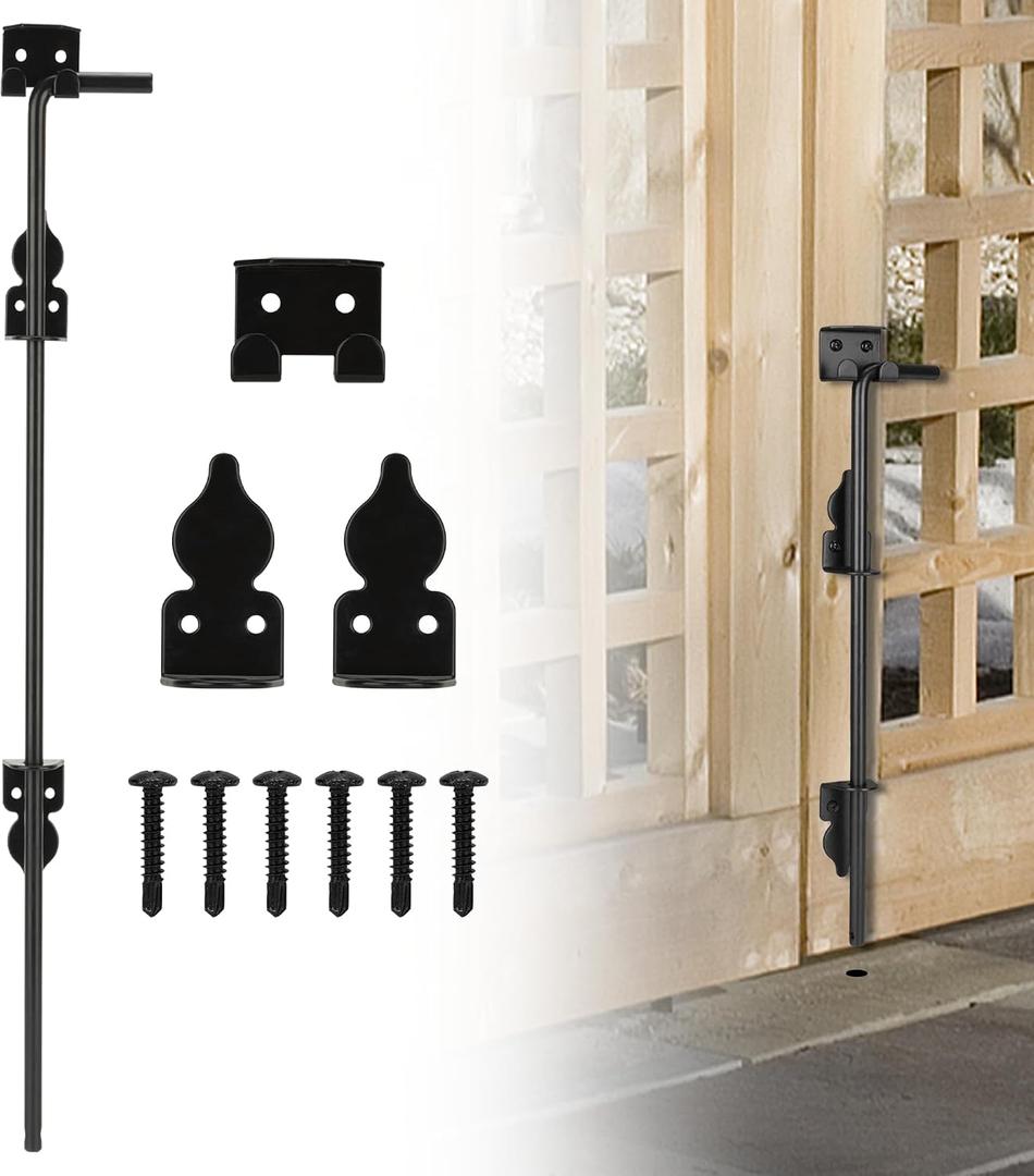 36" Heavy Duty Cane Bolt Gate Drop Rod for Vinyl Gate Latch, Cane Bolts for Gates for Wood PVC Vinyl Metal Fences Gates-1 Pack