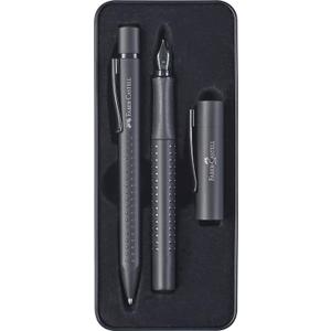 Faber-Castell Grip Edition Fountain Pen and Ballpoint Pen Set - All Black