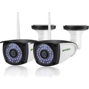 SV3C WiFi Security Cameras Outdoor, 2 Pack 1080P Two-Way Audio Exterior IP Camera, Outside Surveillance Cam Supports Motion Detection, ONVIF Conformance, IP66 Waterproof, RTSP,Max 128GB SD Card Record (Pair)