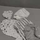 Buryeah 4 Pack Preemie Swaddle Blanket Wrap Set with Hat for Baby Boys Girls 3-7 Lbs Preemie Newborn Clothes Sleepers Cap (Gray)