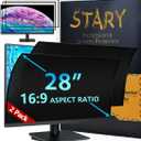 2Pack2023 Upgrade28 Inch 16:9 Computer Privacy Screen Filter for Monitor - Privacy Shield and Anti-Glare-Blue Light Protector